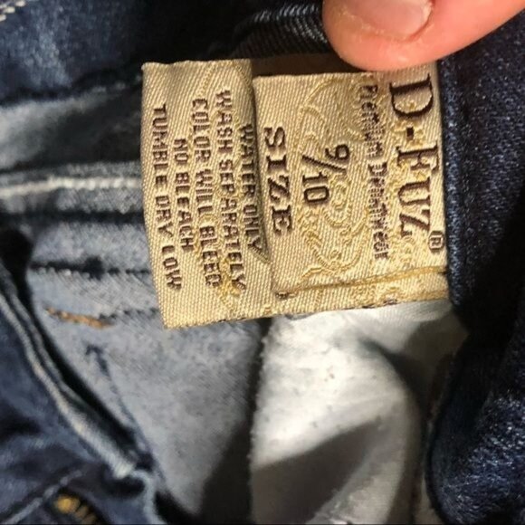D-FUZ Premium Denimwear Boot Cut Blue Jeans distressed embroidered 9/10 READ - Picture 7 of 12
